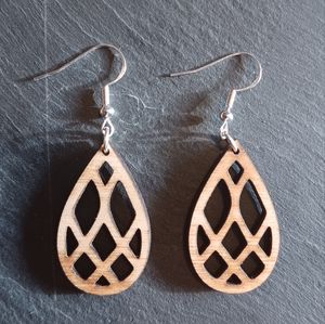 Laser Cut Wooden Earrings